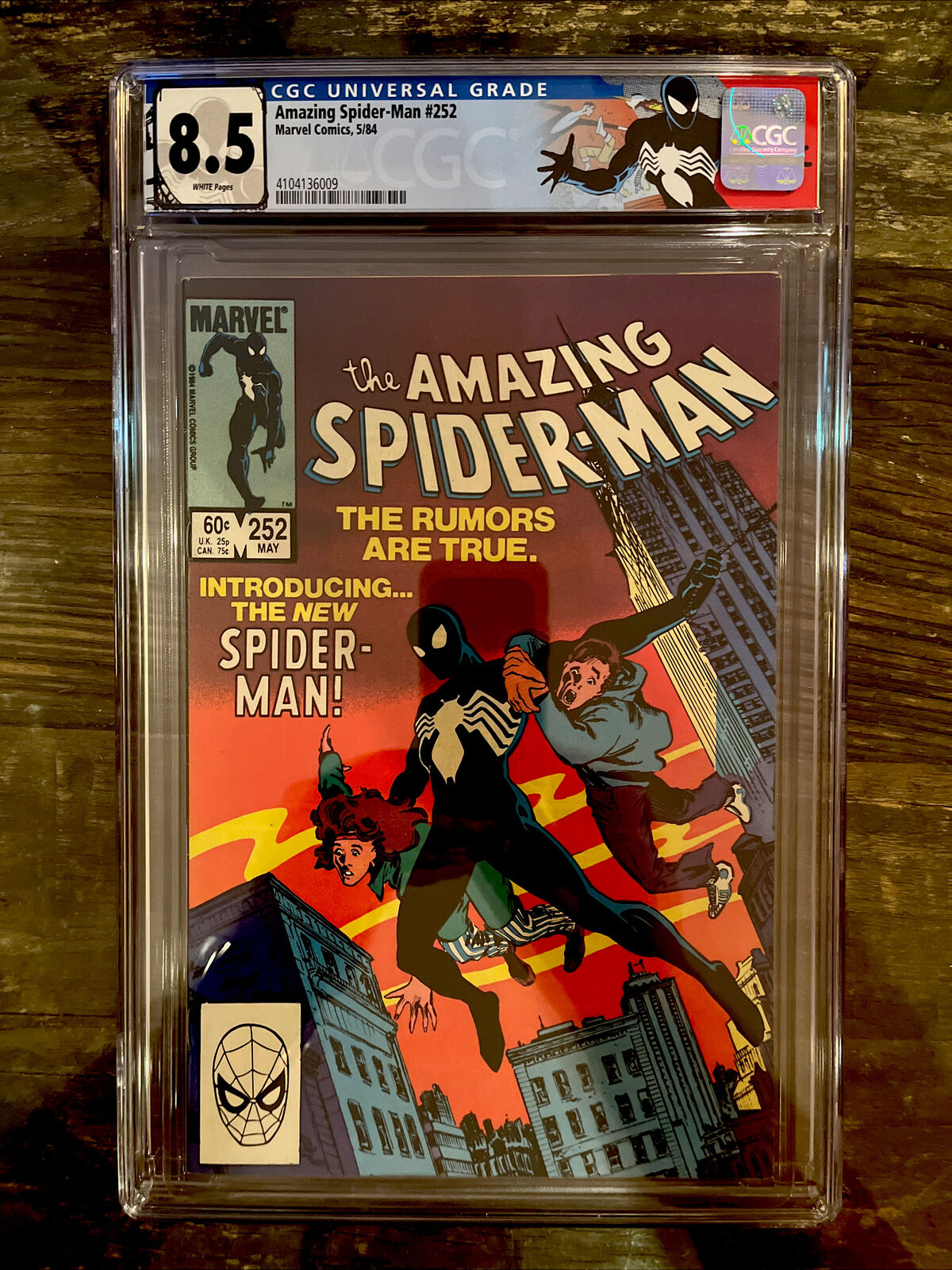 White Pages! Amazing Spider-Man #252 CGC 8.5  Black Costume Label