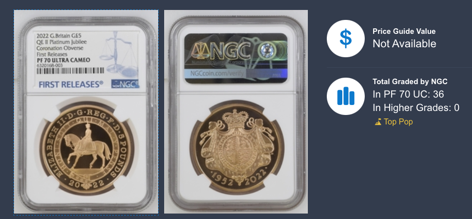 The Platinum Jubilee Queen 2022 UK 2oz Gold Proof NGC PF70 UC First Release