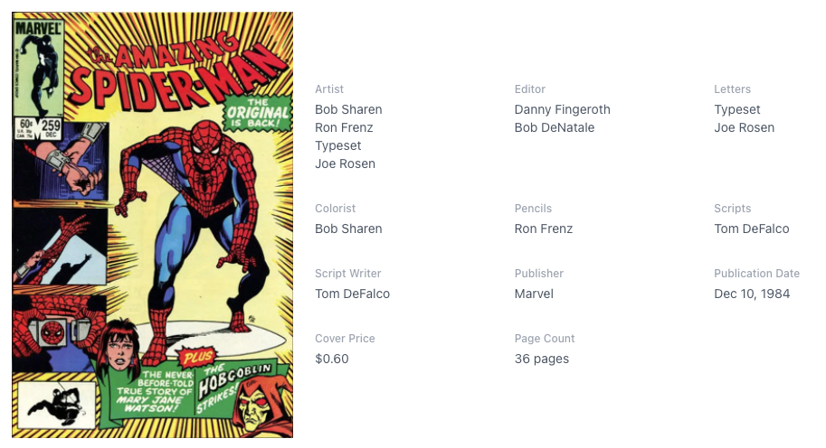 White Pages! Amazing Spider-Man #259 CGC 8.5  Origin of Mary Jane Watson