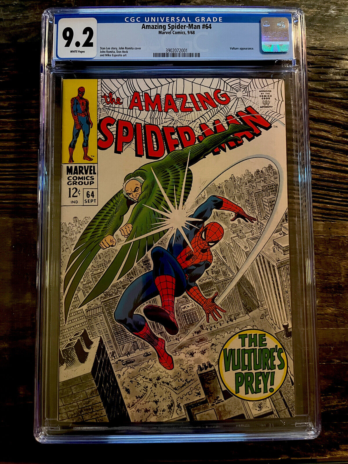 Rare White Pages! Amazing Spider-Man #64 CGC 9.2 - Vulture Appearance