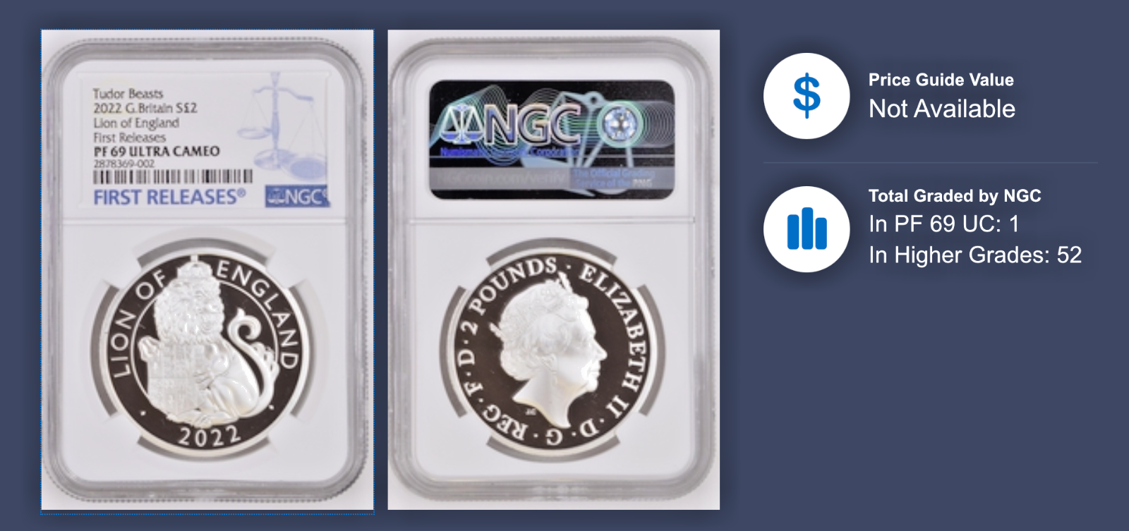 Royal Tudor Beasts Lion of England 2022 1oz Silver Proof NGC PF69 First Release