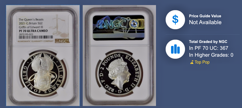 The Griffin of Edward III 2021 UK One Ounce Silver Proof Coin NGC PF70 UC