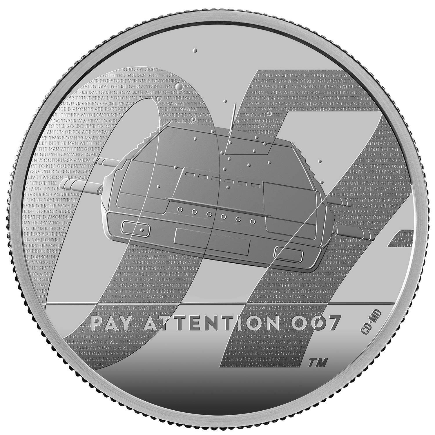 2020 G.Britain Pay Attention James Bond 2 oz UK Silver Proof