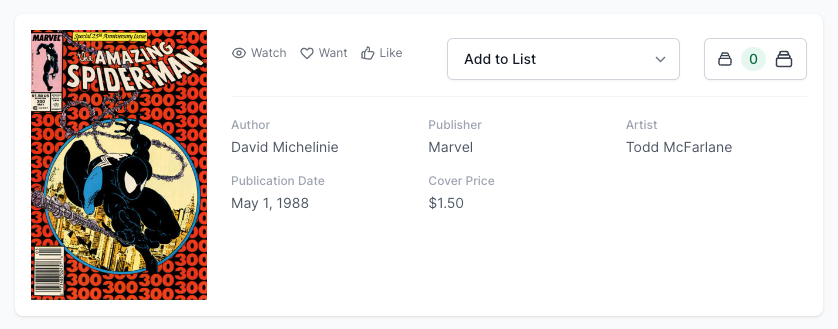 White Pages Newsstand! Amazing Spider-Man #300 CGC 5.0 - Venom Custom Label