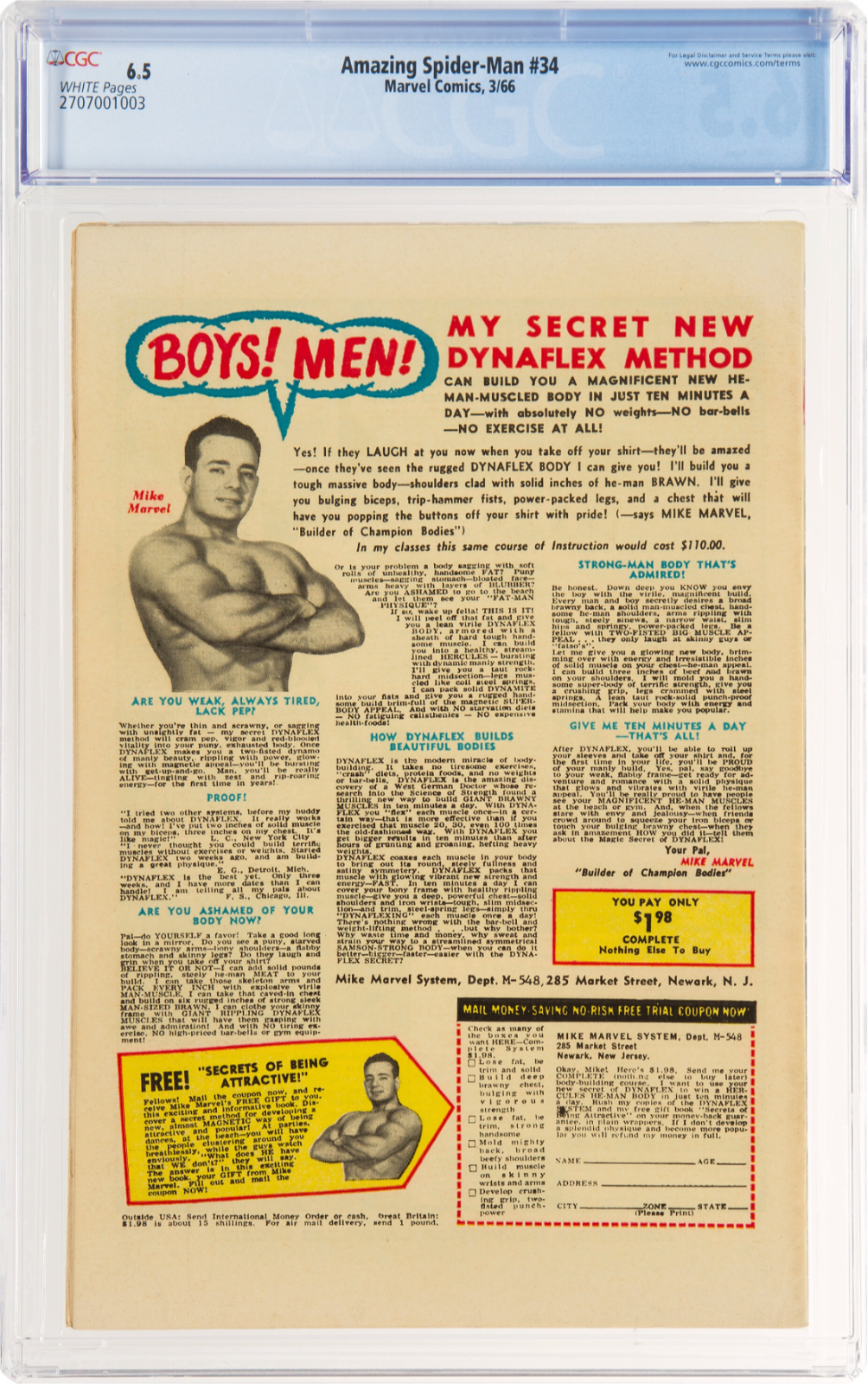 Very Rare White Pages! Amazing Spider-Man #34 CGC 6.5 - Kraven