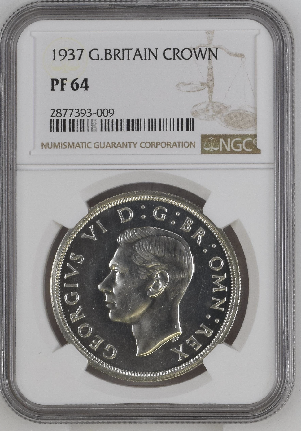 GB 1937 Crown Proof King George VI NGC PF-64