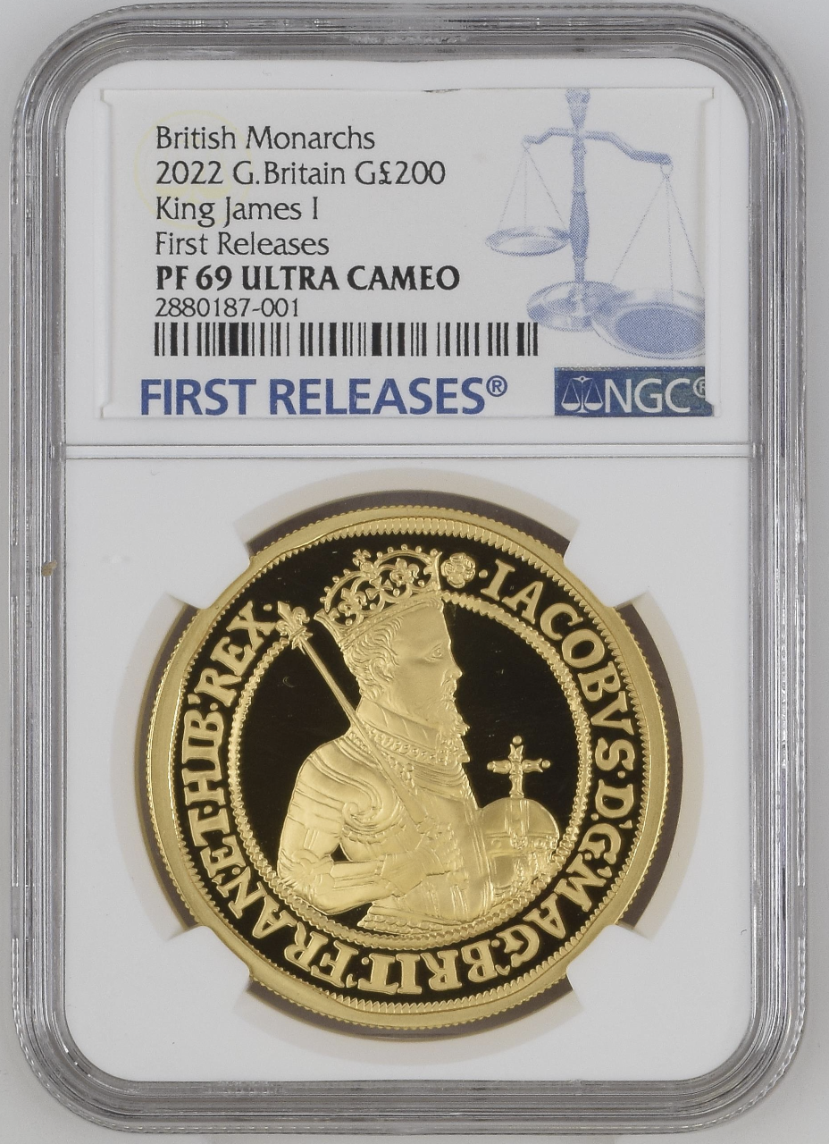British Monarchs King James 1 2022 2oz Gold Proof NGC PF69 UC First Release