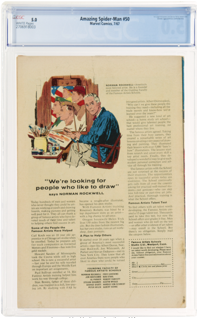 Rare White Pages! Amazing Spider-Man #50 CGC 5.0 - 1st Appearance Kingpin