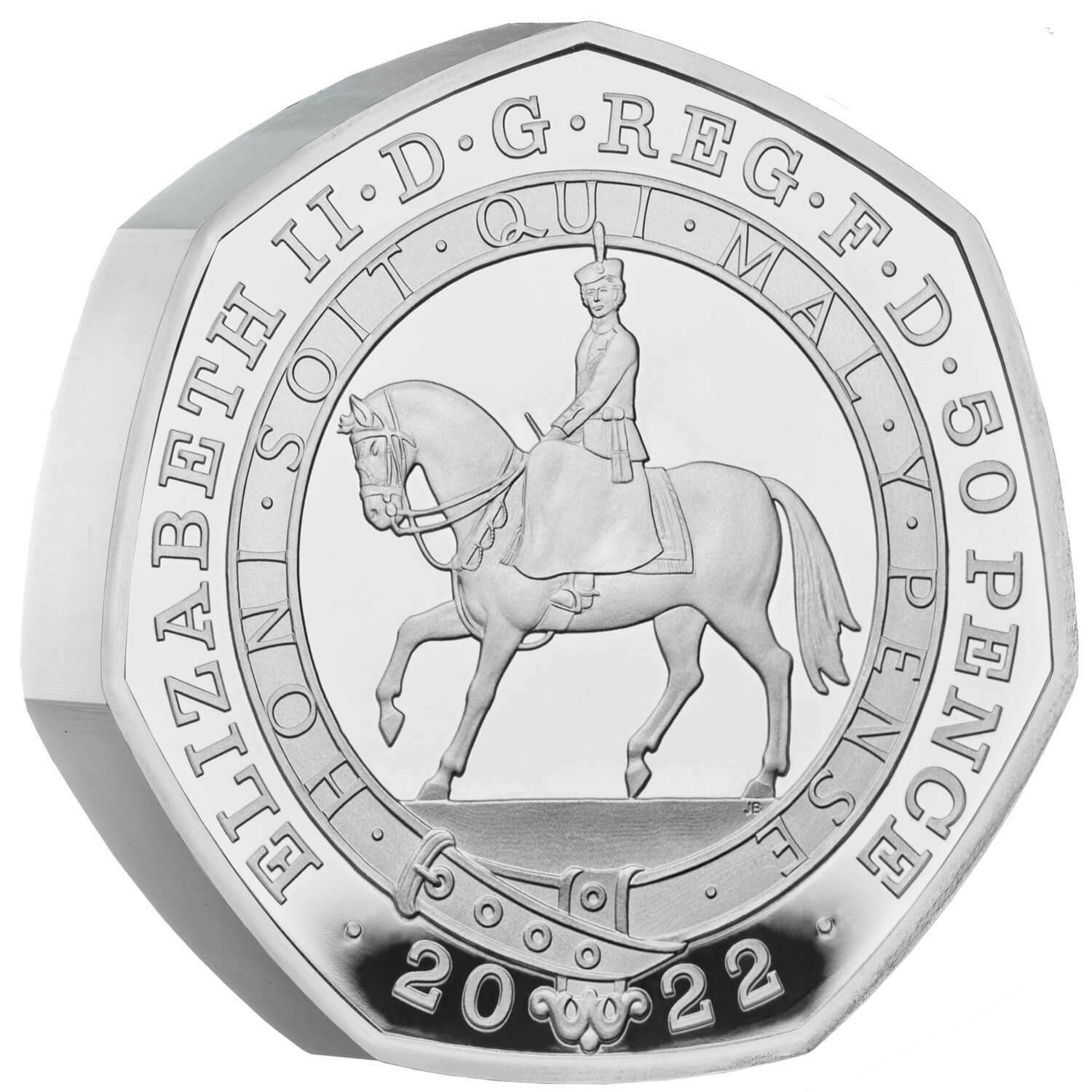 The Platinum Jubilee of Her Majesty The Queen 2022 UK 50p Silver Proof Piedfort