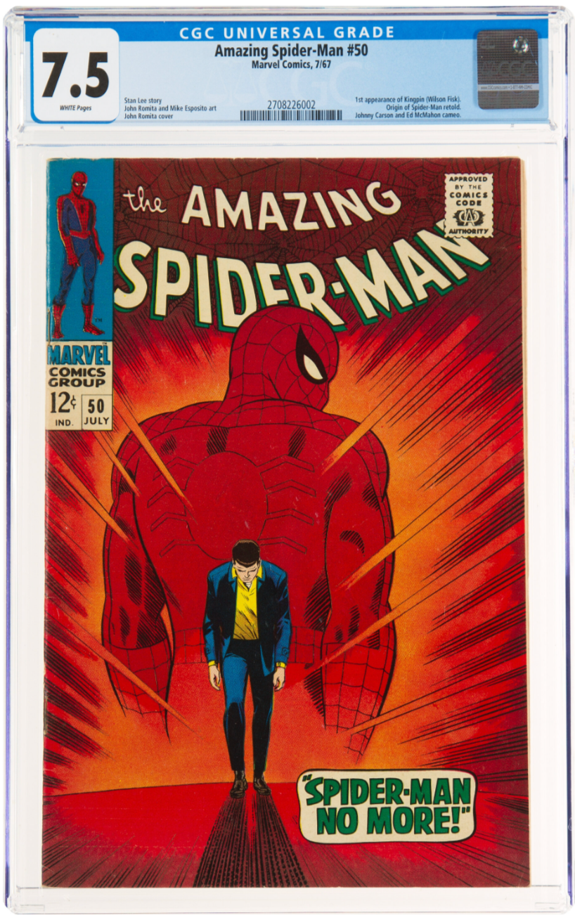 White Pages! Amazing Spider-Man #50 CGC 7.5  1st Appearance Kingpin!