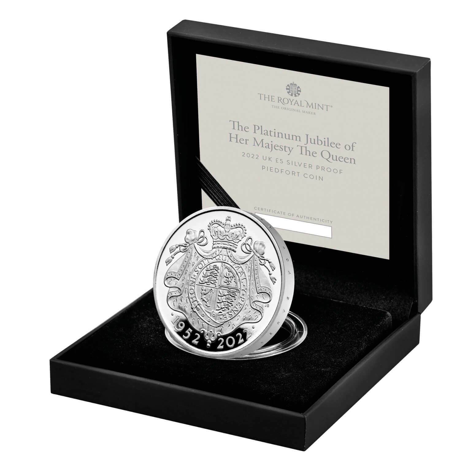 The Platinum Jubilee of Her Majesty The Queen 2022 UK £5 Silver Proof Piedfort