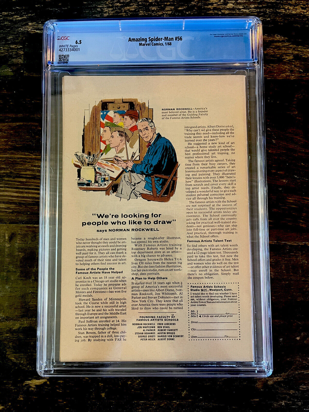 Rare White Pages! Amazing Spider-Man #56 CGC 6.5 1st Appearance George Stacy