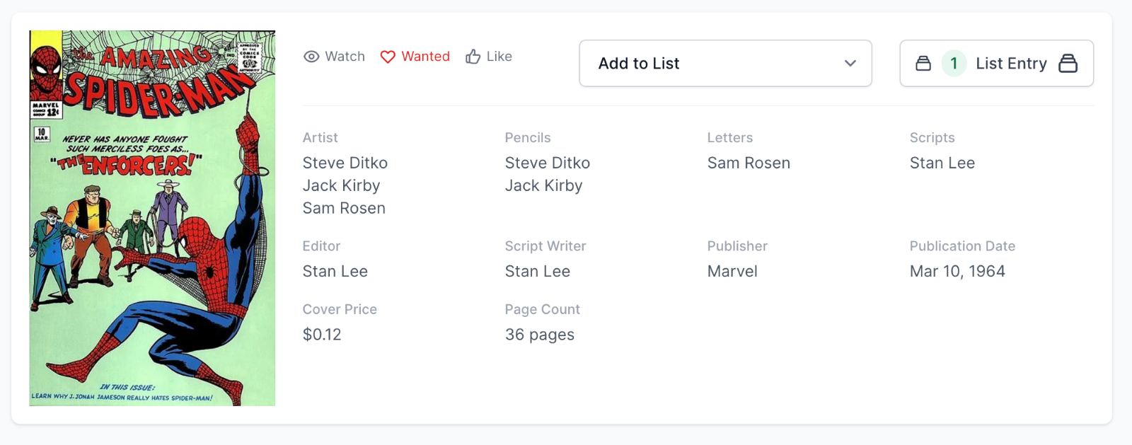 Rare White Pages! Amazing Spider-Man #10 CGC 4.5  - 1st Enforcers & Big Man