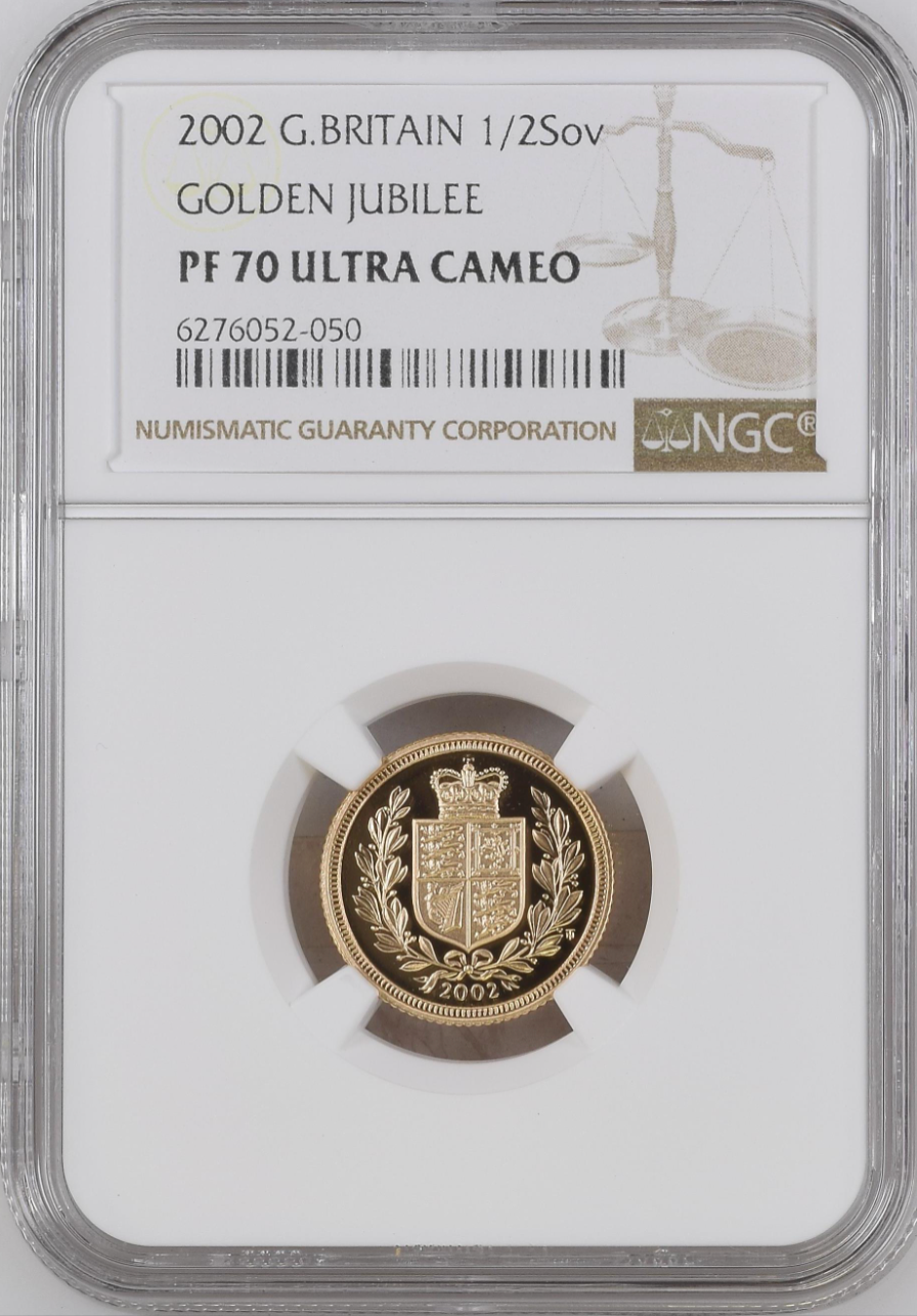 2002 Gold Half-Sovereign Golden Jubilee Proof NGC PF 70 ULTRA CAMEO