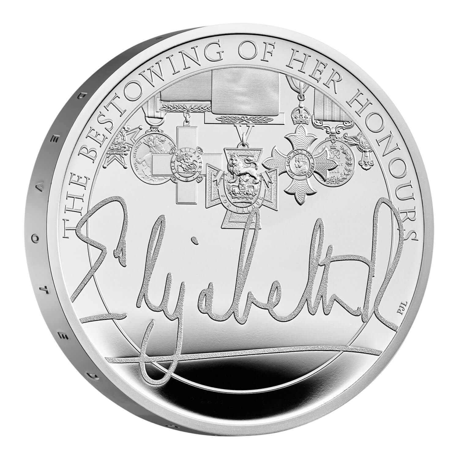 The Queen's Reign Honours and Investitures 2022 UK £5 Silver Proof Coin