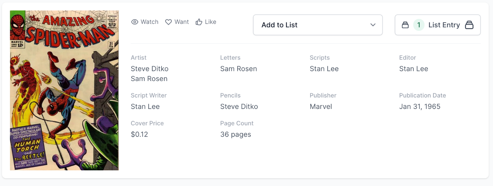 Spider-man Label! Amazing Spider-Man #21 CGC 5.0 - Human Torch & Beetle