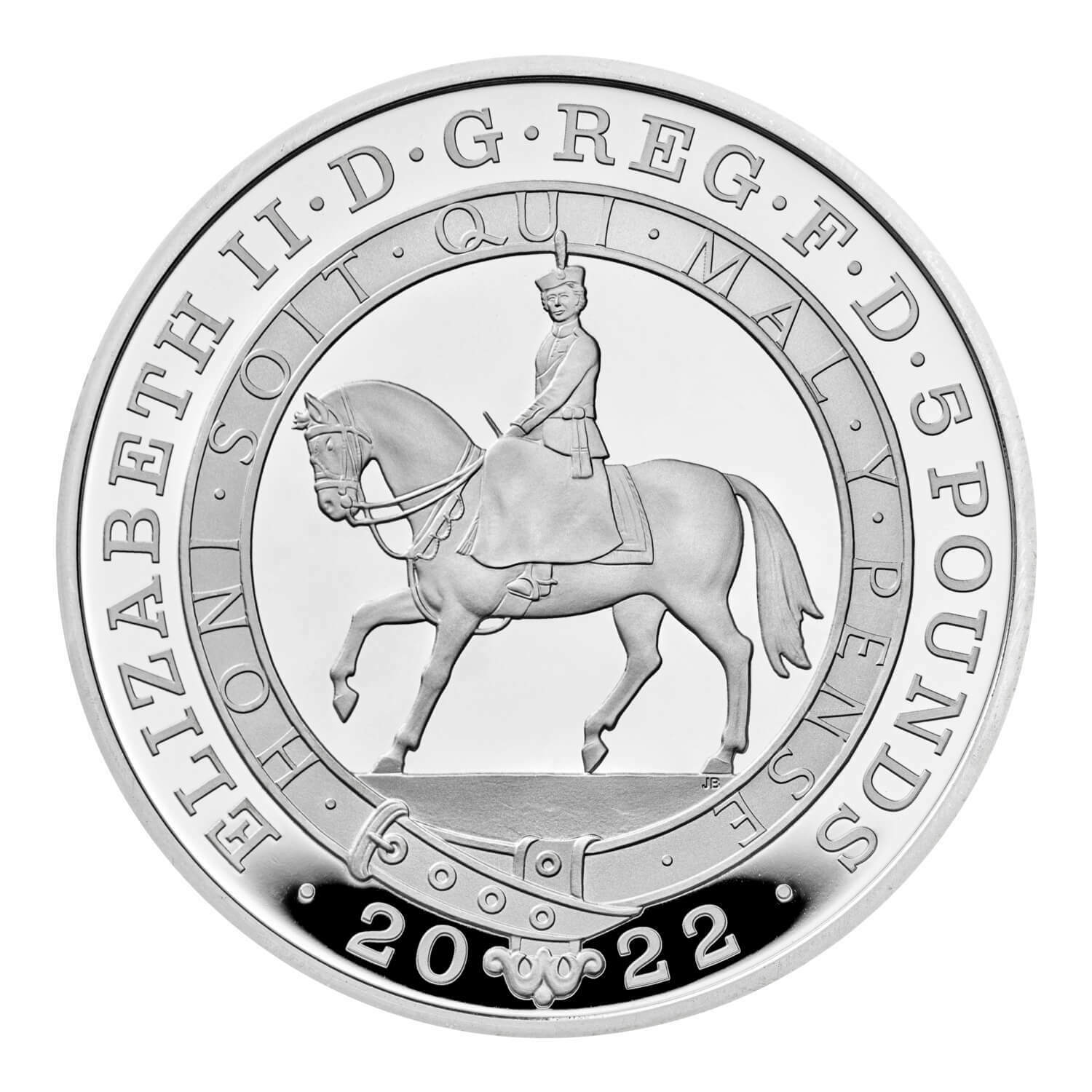 The Platinum Jubilee of Her Majesty The Queen 2022 UK £5 Silver Proof Piedfort