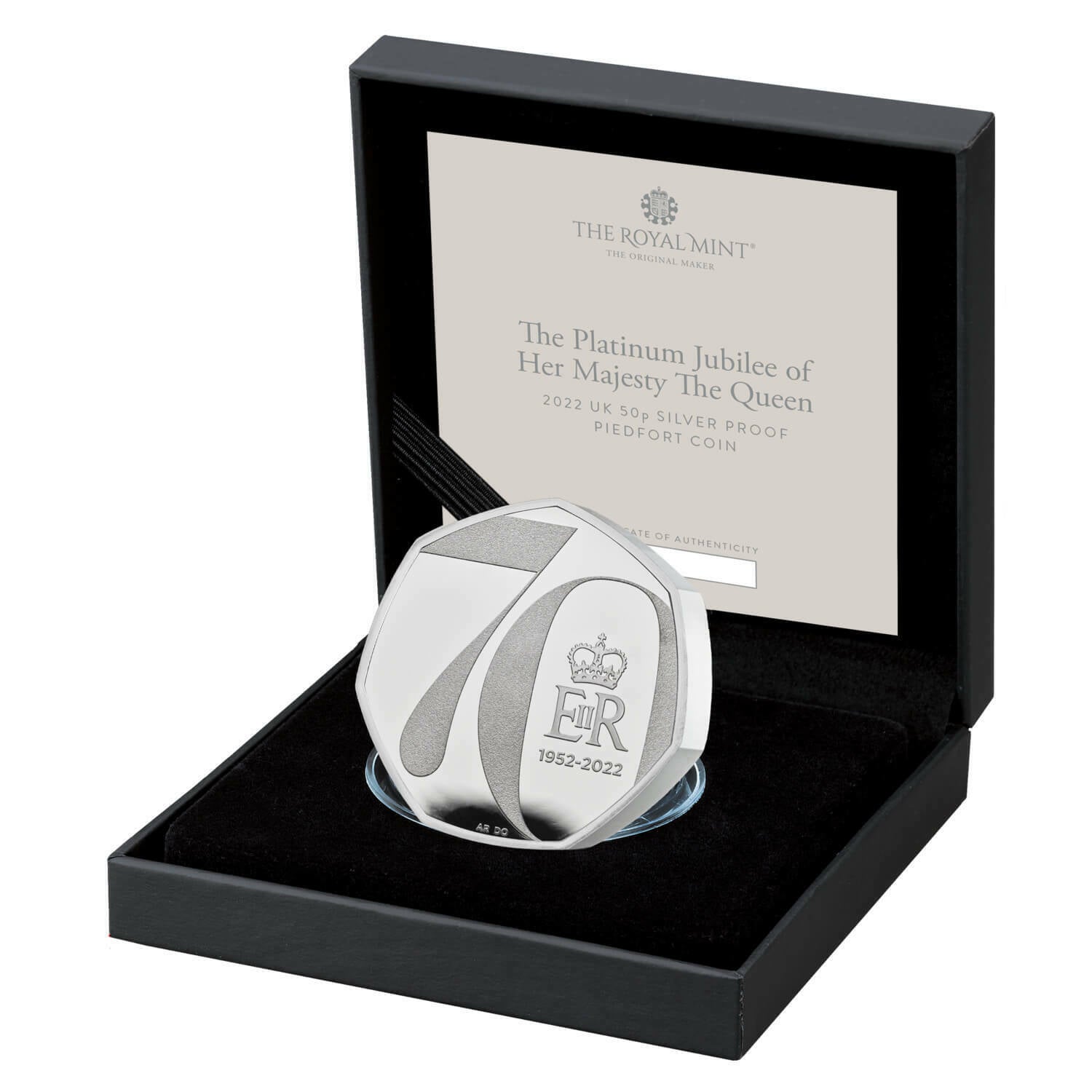 The Platinum Jubilee of Her Majesty The Queen 2022 UK 50p Silver Proof Piedfort