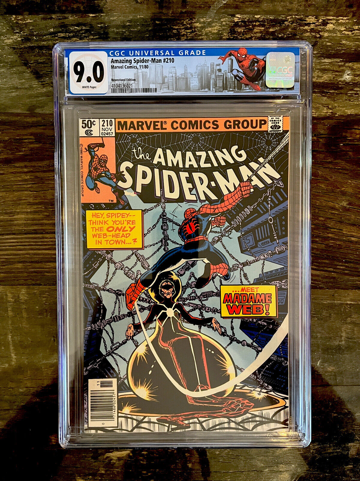 White Pages Newsstand! Amazing Spider-Man #210 CGC 9.60 1st appear of Madame Web
