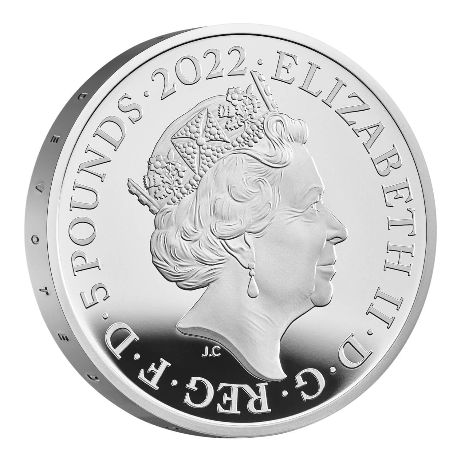 The Queen's Reign Honours and Investitures 2022 UK £5 Silver Proof Coin