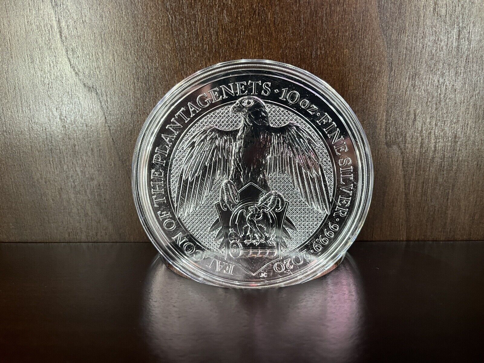 2020 GB 10 oz Silver Queen's Beasts Falcon of the Plantagenets - In Capsule