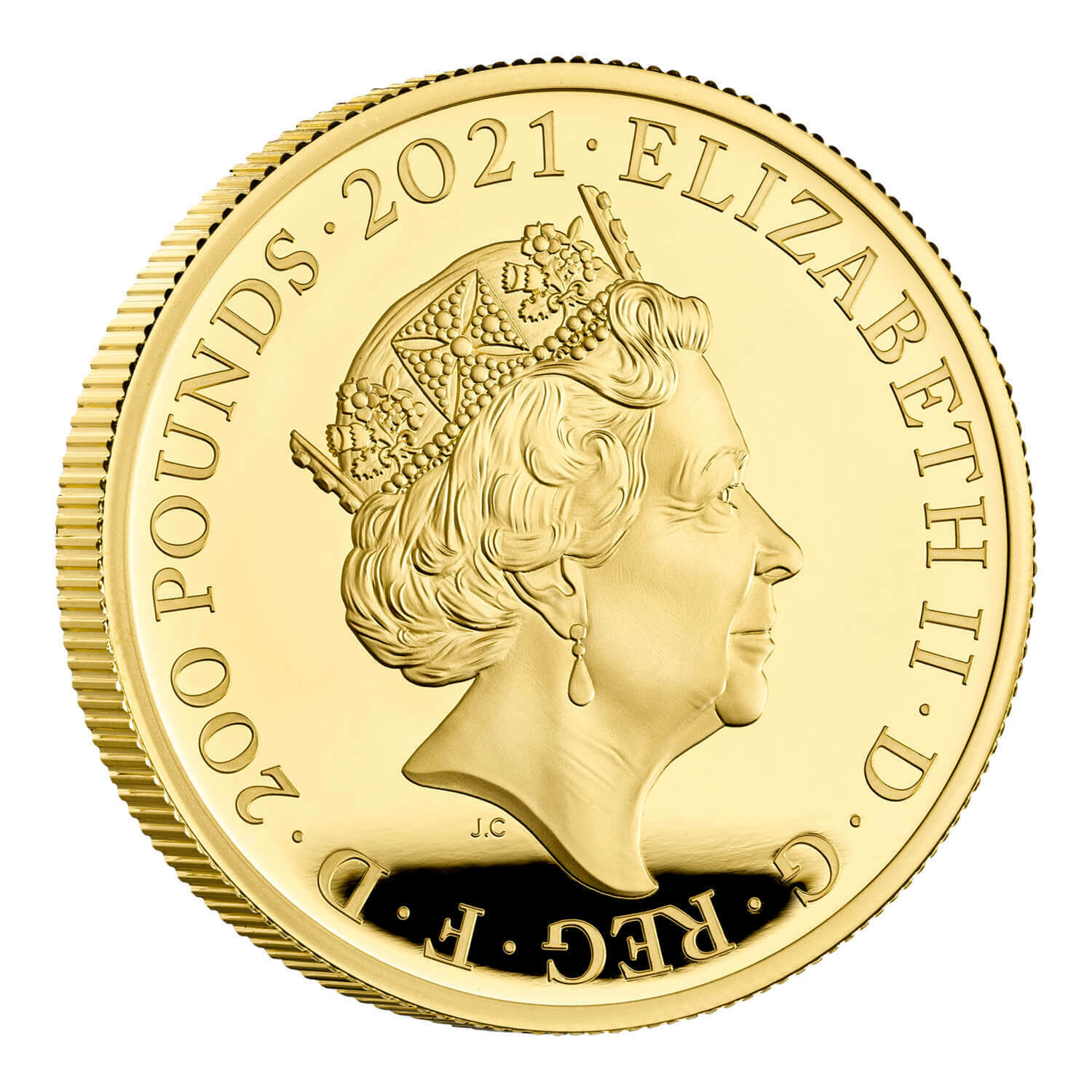 Gothic Crown Portrait 2021 UK 2oz Gold Proof Coin - The Great Engravers