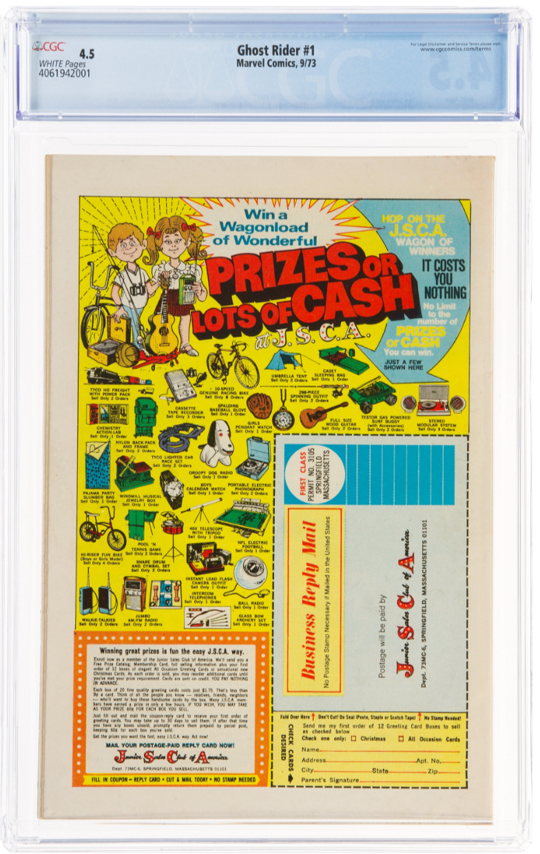 Rare White Pages! Ghost Rider #1 CGC 4.5 - 1st Son of Satan