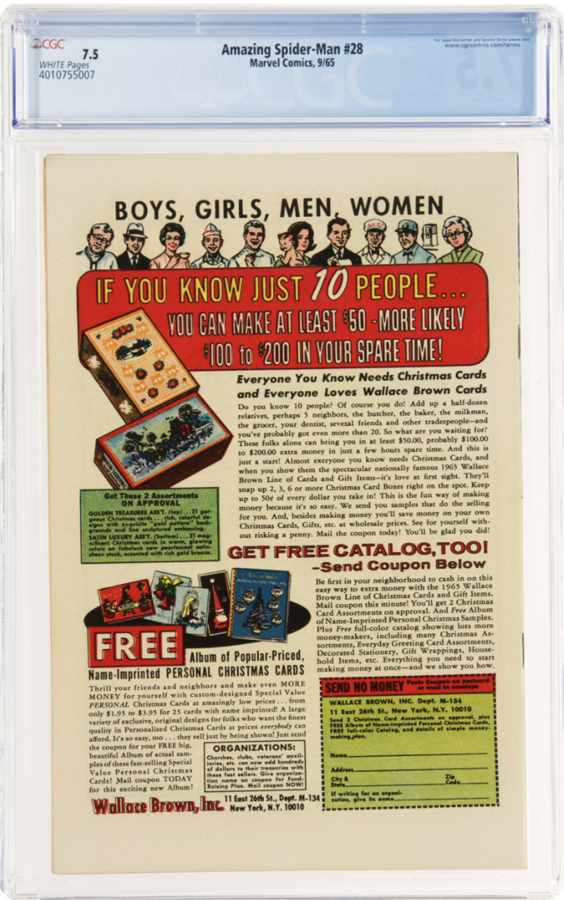 Rare White Pages! Amazing Spider-Man #28 CGC 7.5 - 1st Molten Man