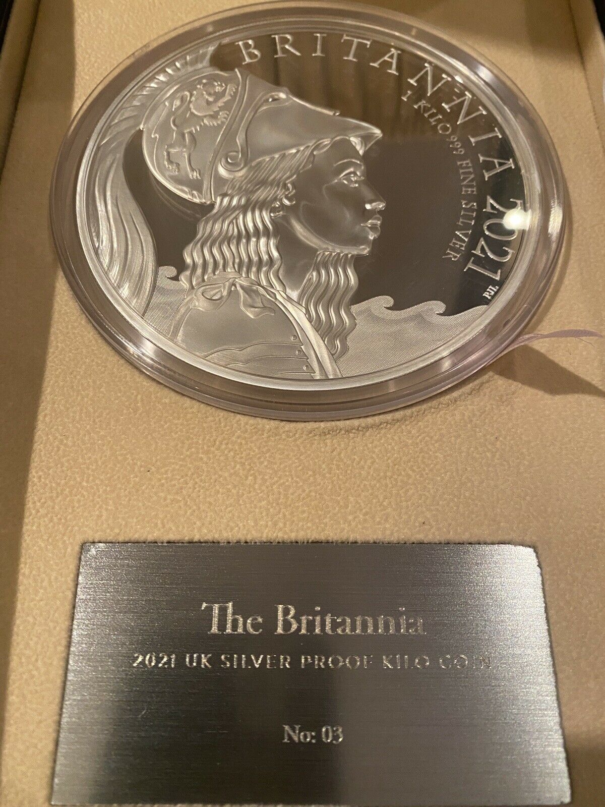 First Strike Serial #3! Britannia 2021 UK Premium Exclusive Silver Kilo Coin
