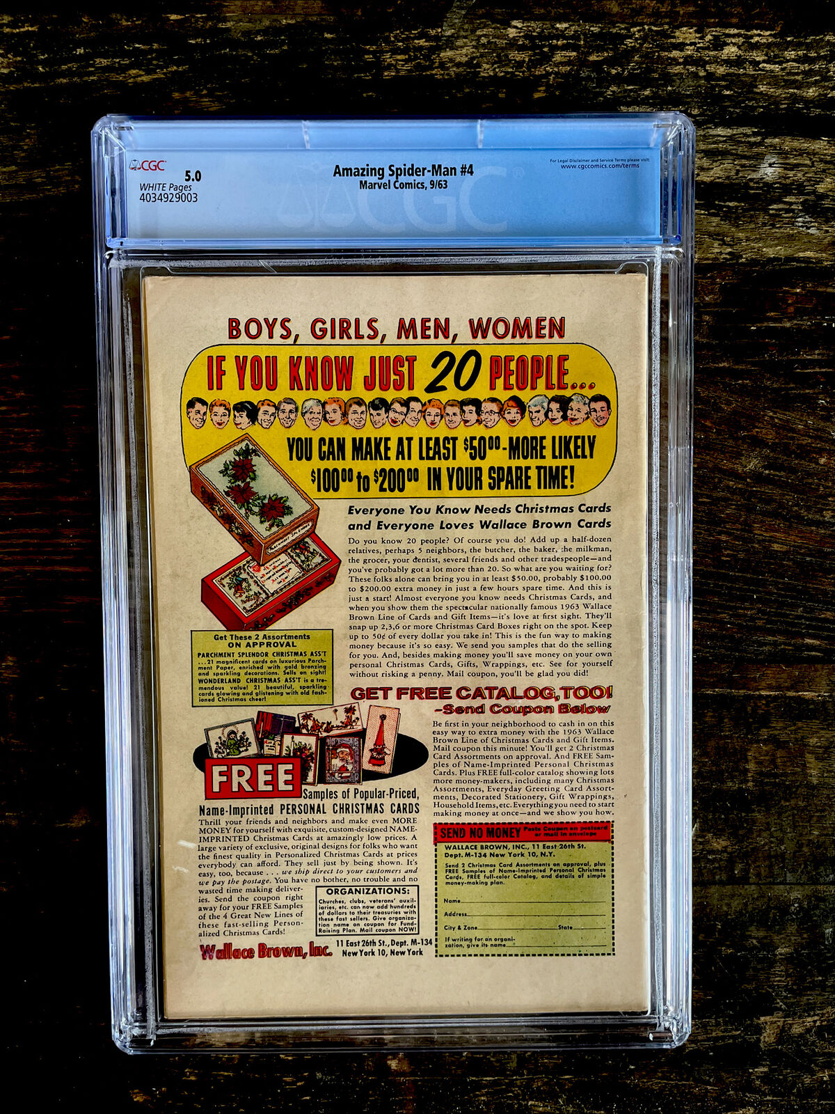 Rare White Pages! Amazing Spider-Man #4 CGC 5.0  -  Origin & 1st Sandman