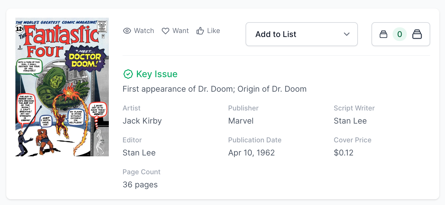 Rare White Pages! Fantastic Four #5 1962 CGC 6.5 - 1st Appearance Dr. Doom!