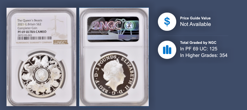 2021 GB 1 oz Silver Queen's Beasts Collector Proof NGC PF69 UC (w/Box & COA)