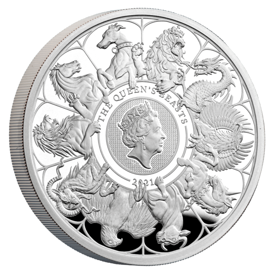 2021 Silver 1 oz The Queen's Beasts 2021 Proof NGC PF 70 ULTRA CAMEO Box & COA