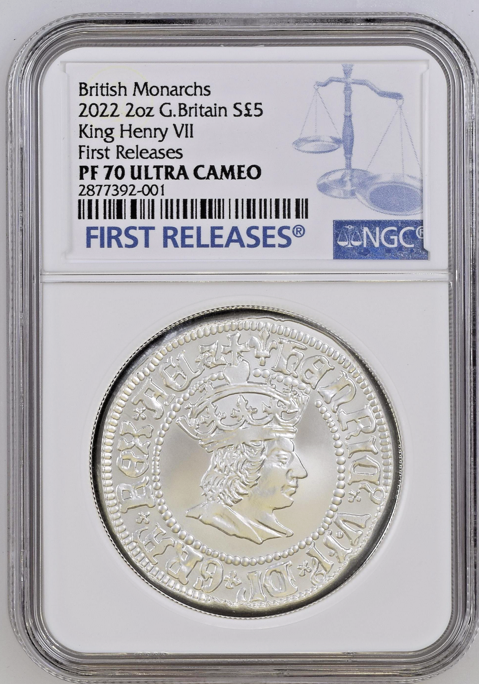 British Monarchs King Henry VII 2022 2oz Silver Proof NGC PF70 UC First Release