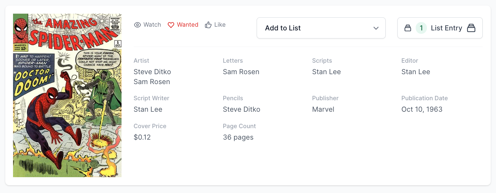 Rare White Pages! Amazing Spider-Man #5 CGC 8.5  -  1st Doctor Doom Spider-man