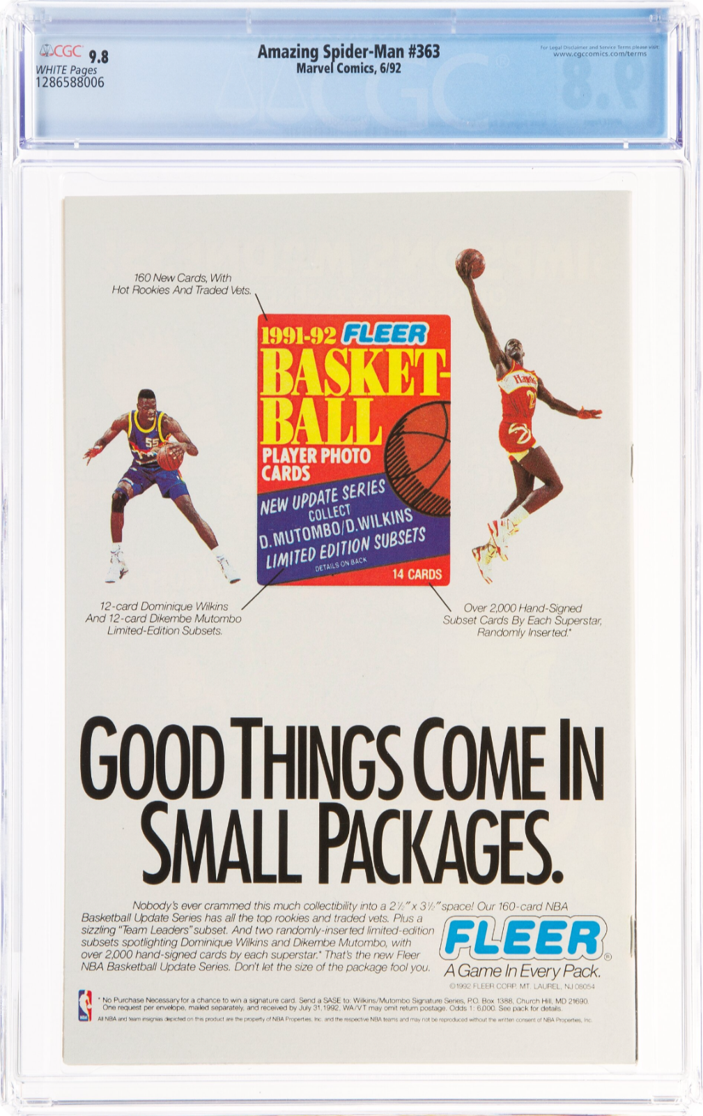 White Pages Newsstand! Amazing Spider-Man #363 CGC 9.8 - Carnage & Venom