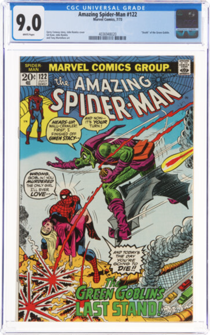 White Pages! Amazing Spider-Man #122 CGC 9.0  Death of the Green Goblin!