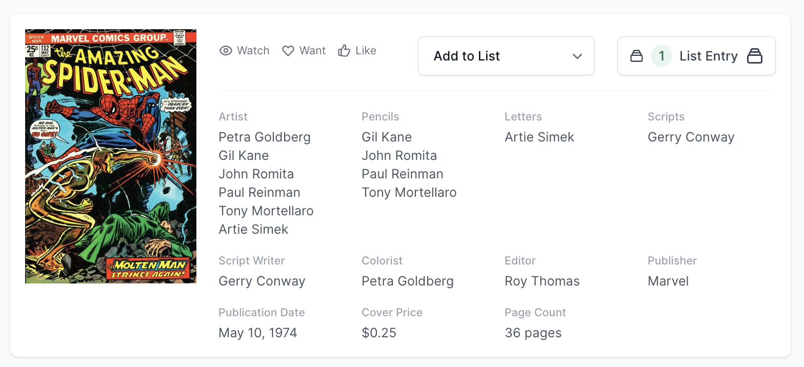 Rare White Pages! Amazing Spider-Man #132 CGC 8.0 Molten Man Appearance