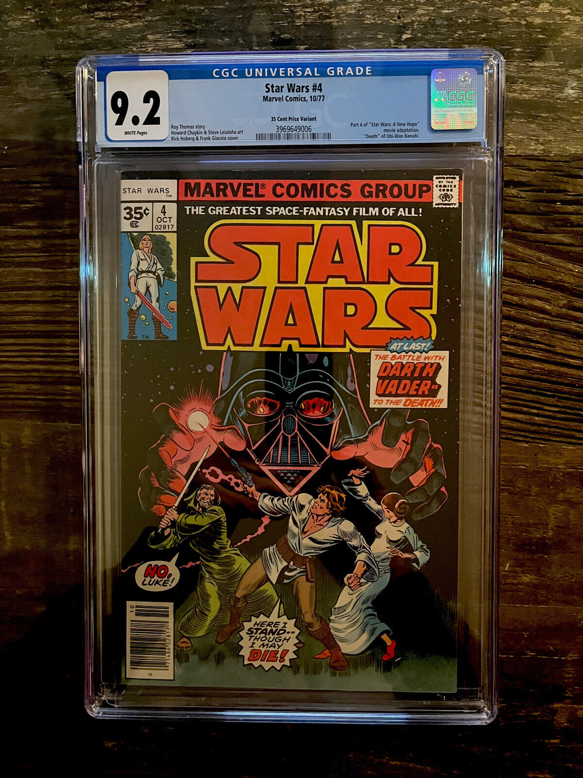 Rare 35 Cent Variant! Star Wars #4 CGC 9.2 White Pages - Death Obi-Wan Kenobi