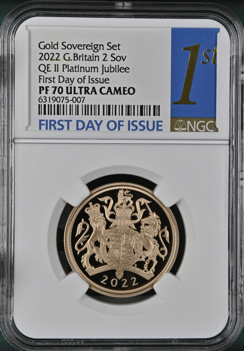 The Sovereign 2022 Five Coin Gold Proof Set NGC PF70 Ultra Cameo First Day Issue