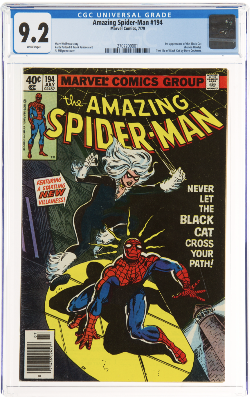 Rare Newsstand! Amazing Spider-Man #194 CGC 9.2 - 1st Appear of the Black Cat