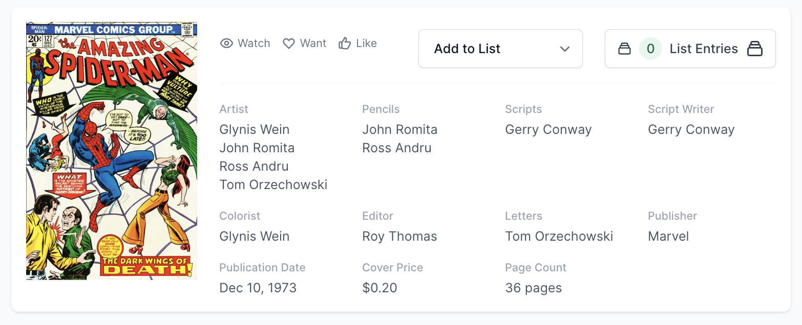 Rare White Pages! Amazing Spider-Man #127 CGC 9.0 - Vulture, Human Torch