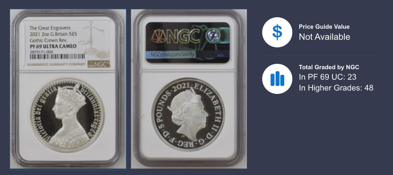 2021 Gothic Crown Portrait 2 oz Silver Proof NGC PF69 UC