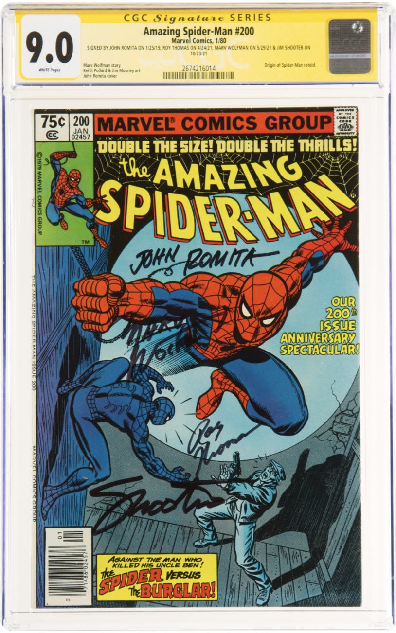 White Pages Newsstand! Amazing Spider-Man #200 CGC 9.0 Signature Series