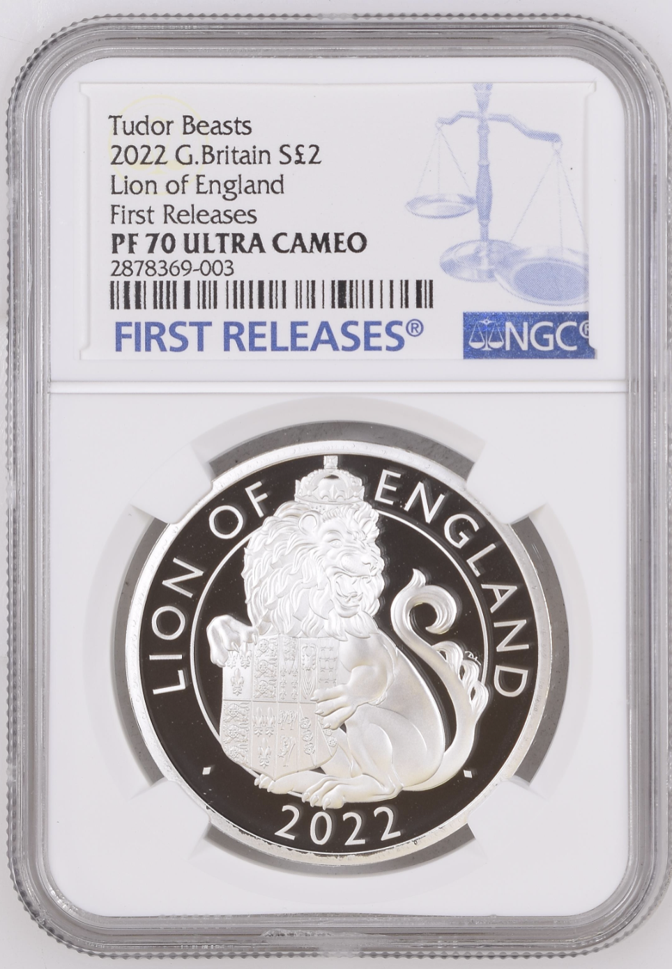 Royal Tudor Beasts Lion of England 2022 1oz Silver Proof NGC PF70 First Release