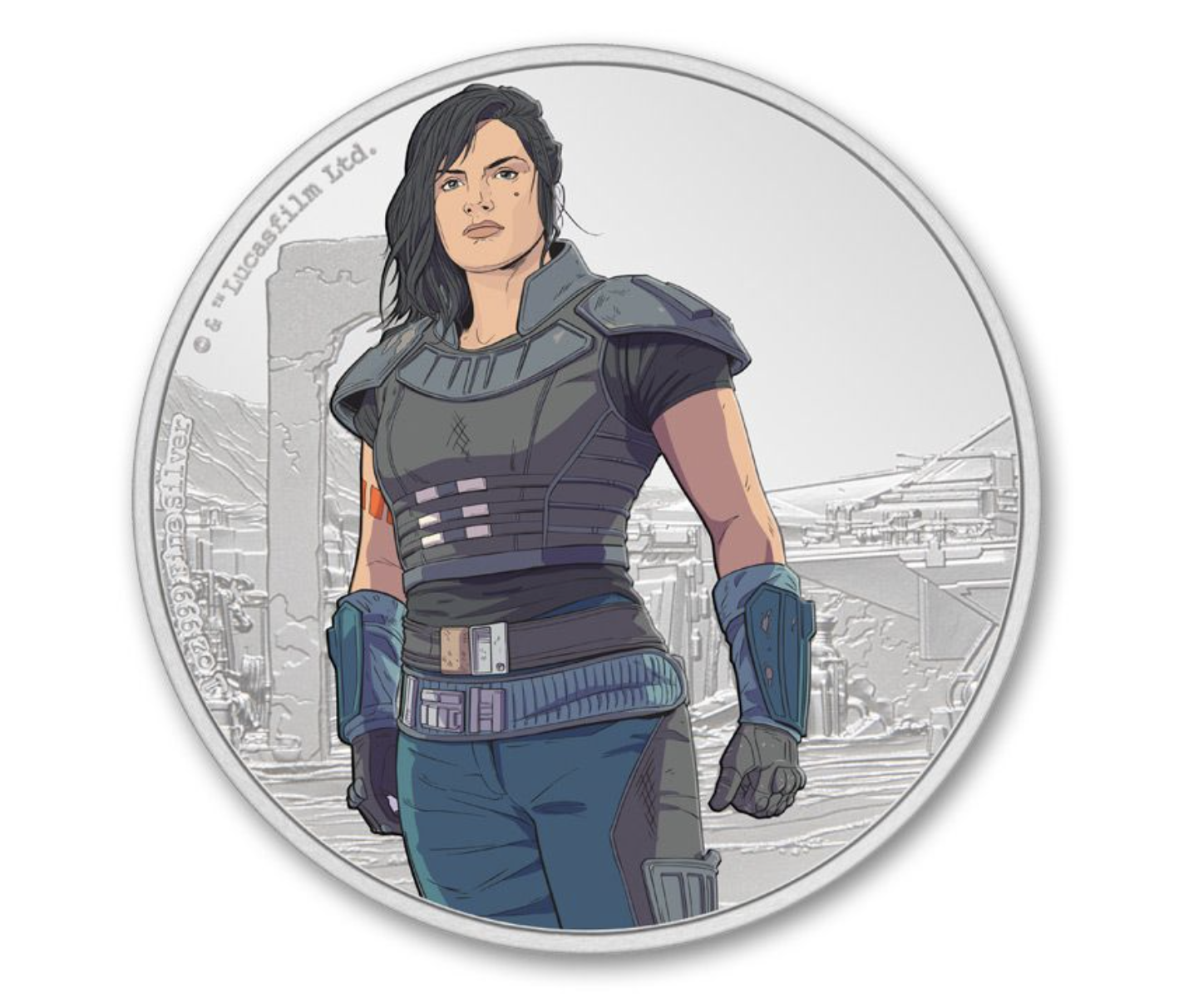 2021 Niue $2 1-oz Silver Star Wars Mandalorian Cara Dune Colorized Gem Proof