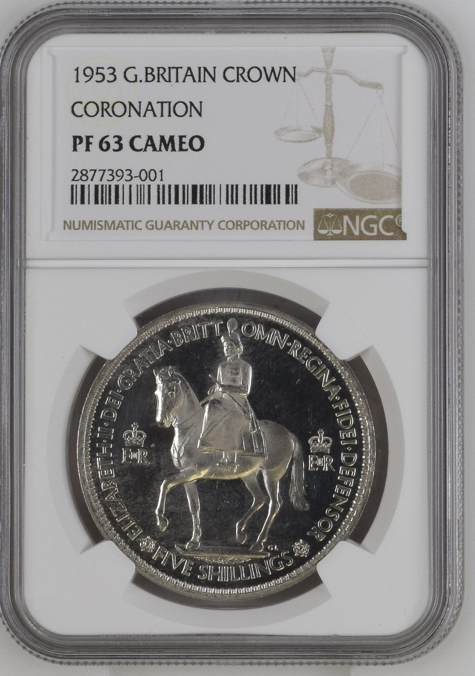 Rare Cameo! 1953 Great Britain Proof Crown NGC PF63 Cameo Coronation