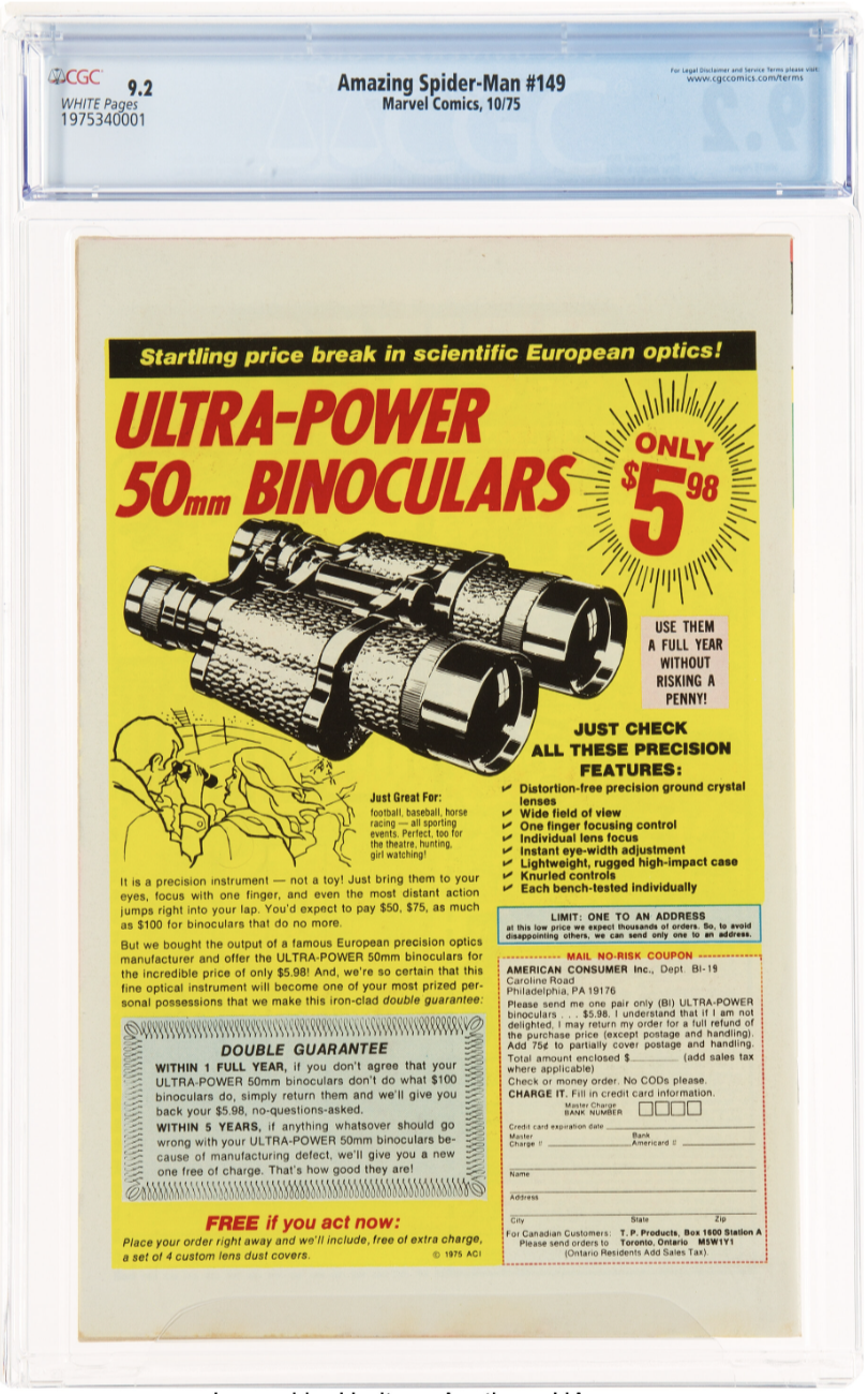 Rare White Pages! Amazing Spider-Man #149 CGC 9.2 - Death of Jackal