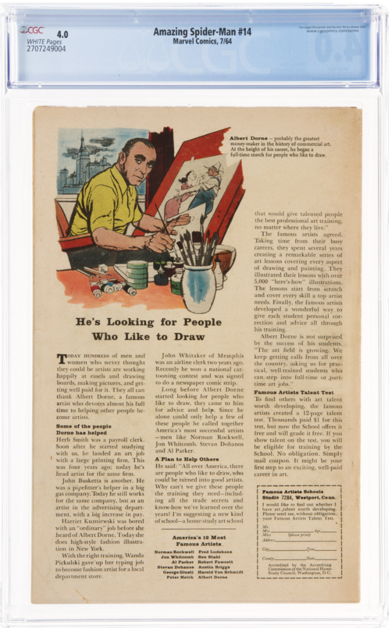 Rare White Pages! Amazing Spider-Man #14 CGC 4.0 - 1st Appearance Green Goblin!