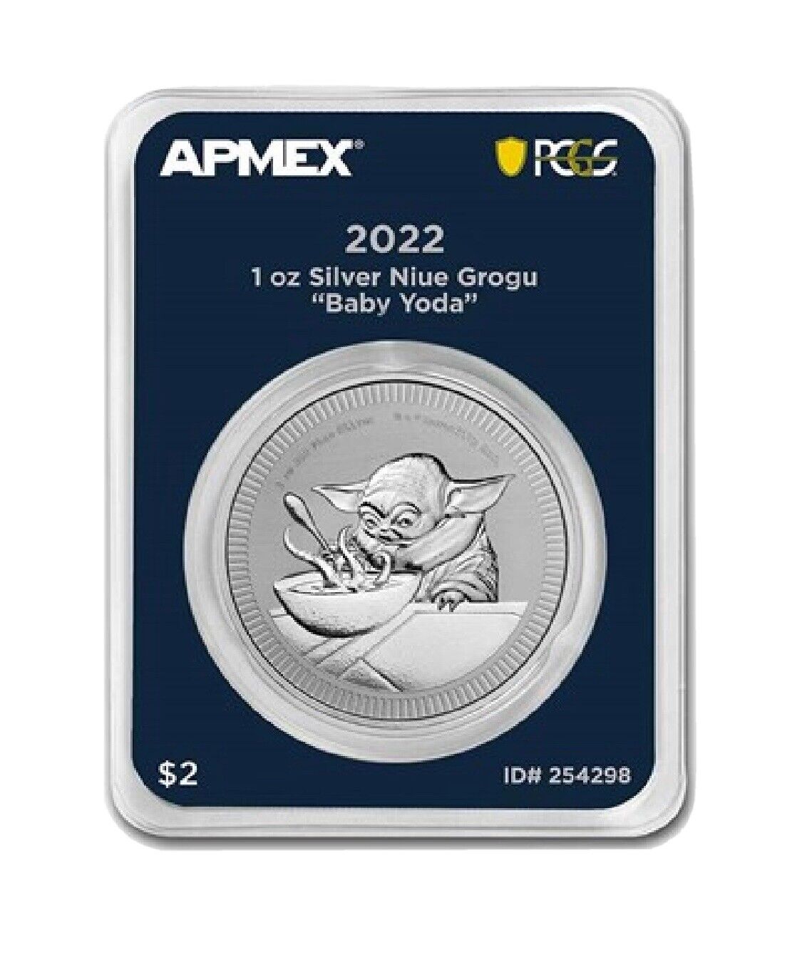 2021 Niue 1oz Silver Grogu Baby Yoda $2 APMEX PCGS MS (BU Uncirculated Unc.) FS